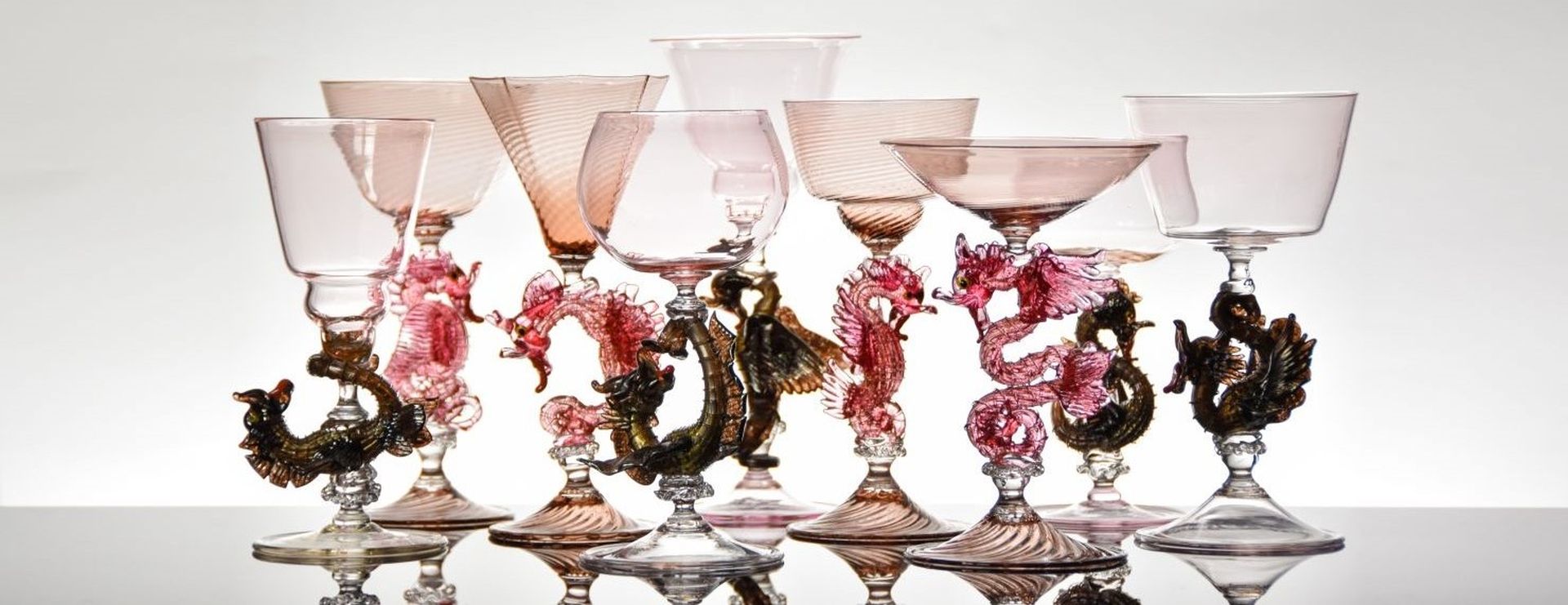 Blown glass goblets