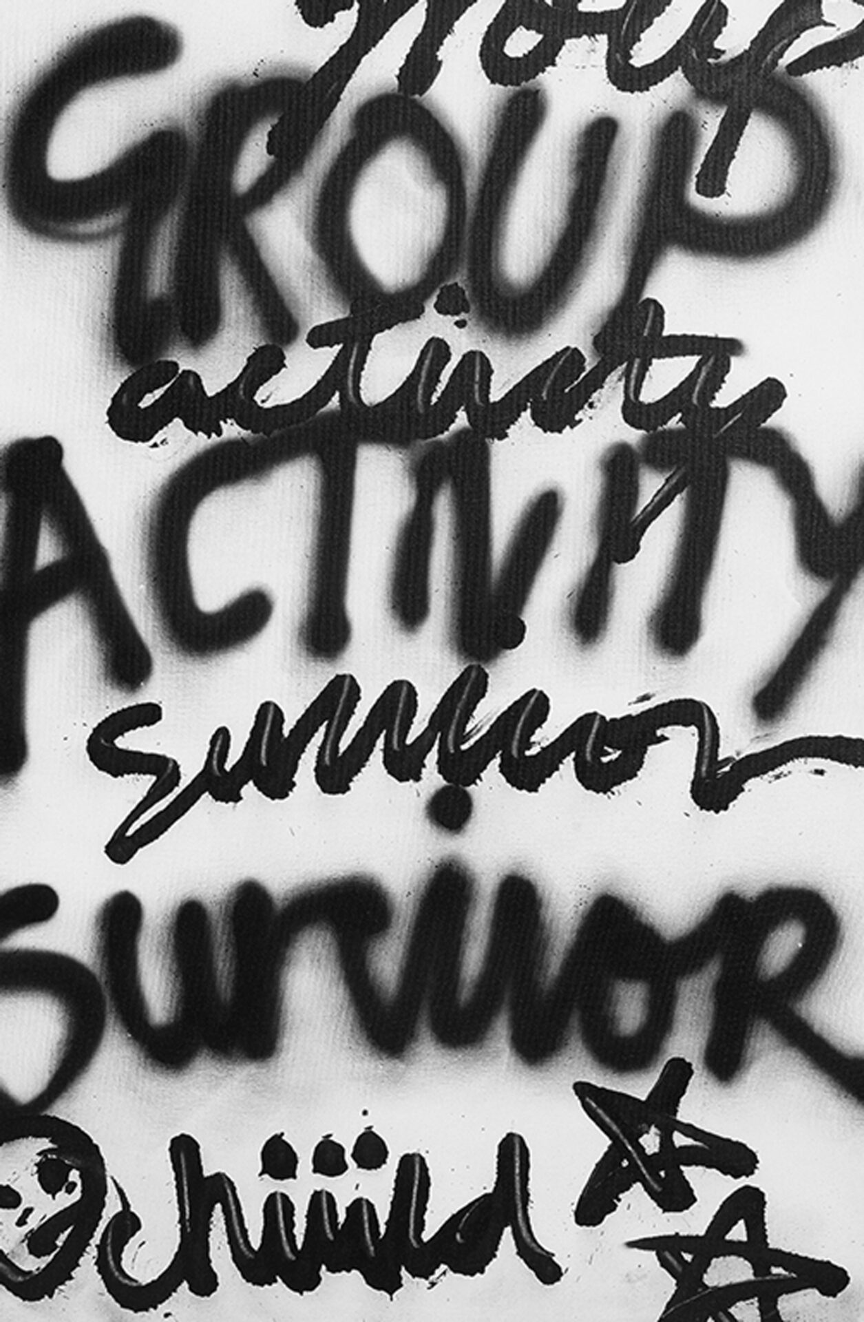 chiiild.art spray paint on canvas artworks in an art gallery