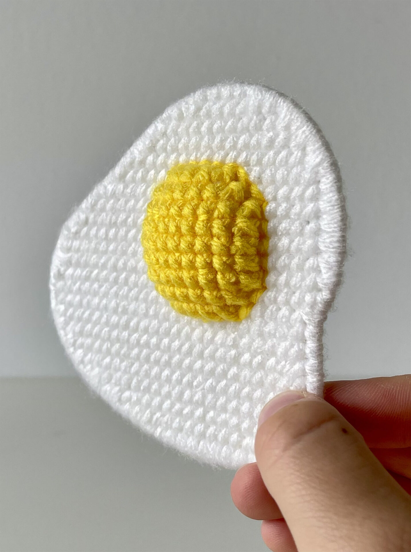 Fried Egg Embroidery, Angled View