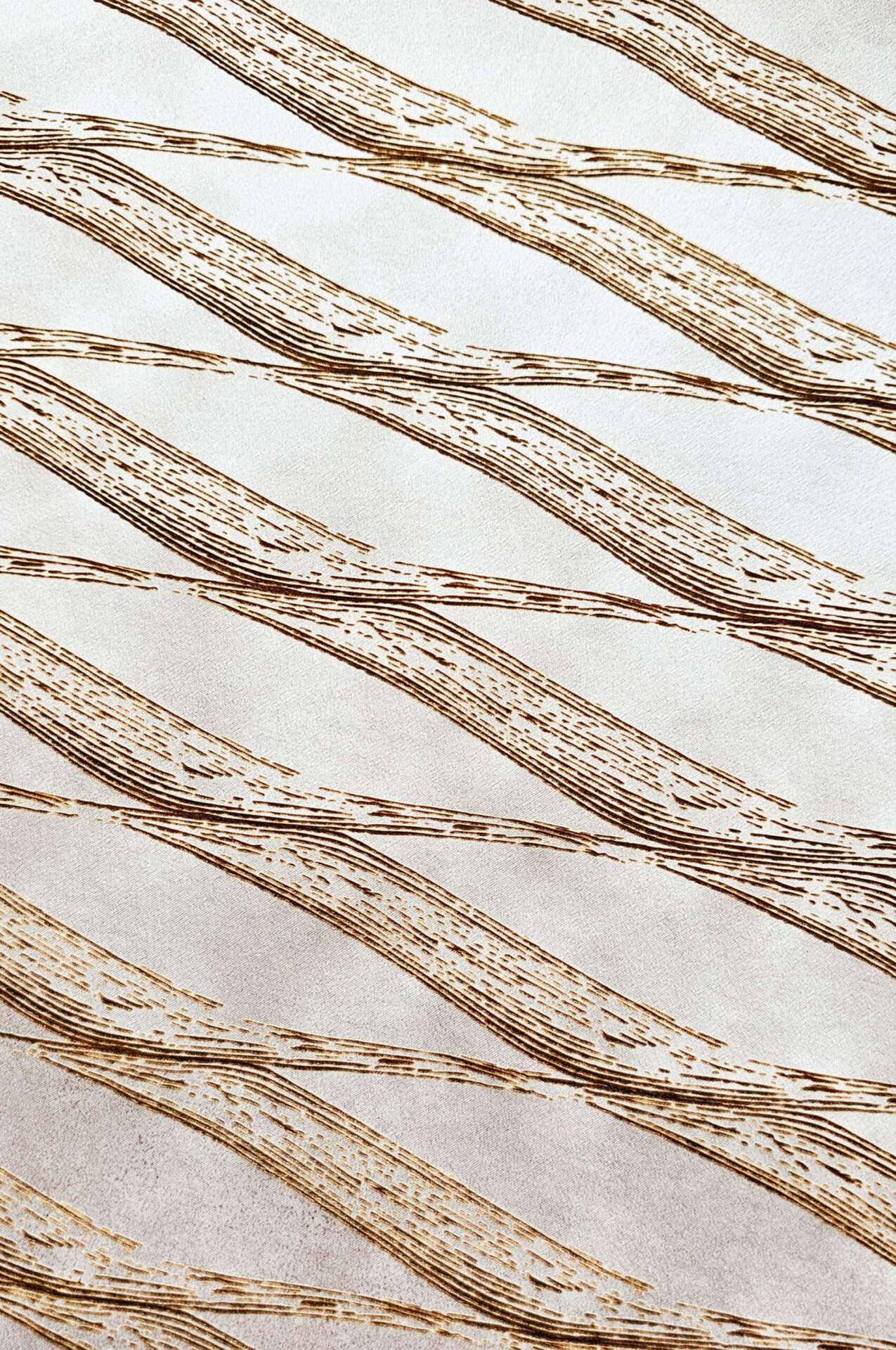 Detail of net image burnt onto fabric surface