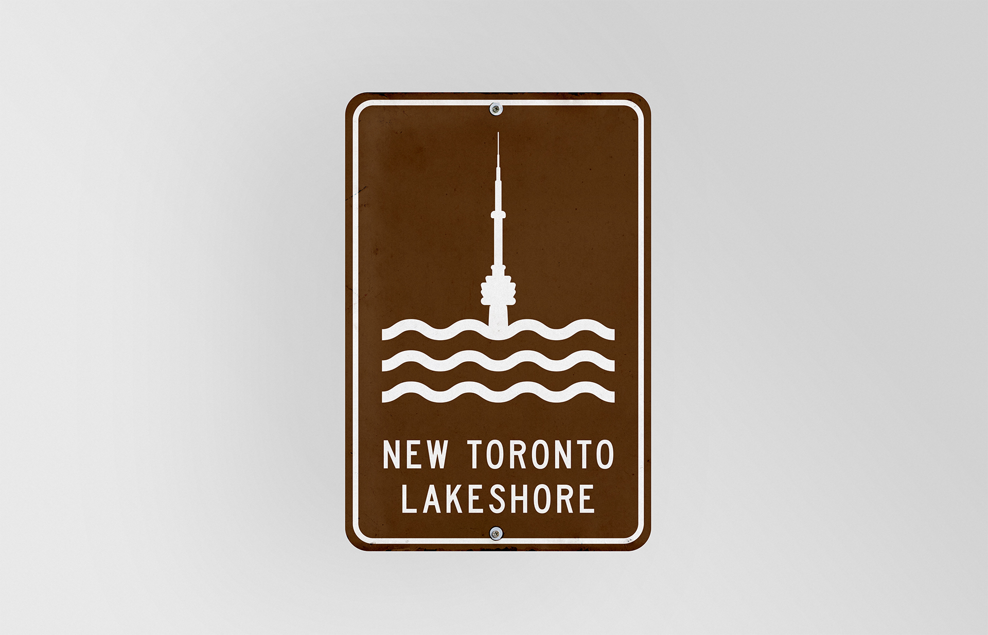 A fictional sign imagining the future toronto lakeshore