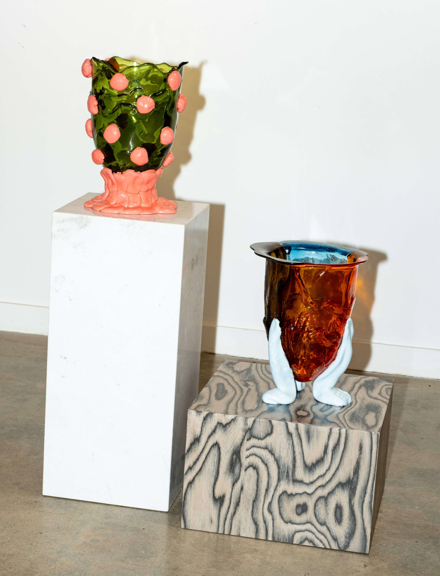 'Nugget' and 'Amazonia' Vases in Soft Resin, designed by Gaetano Pesce for Fish Design.