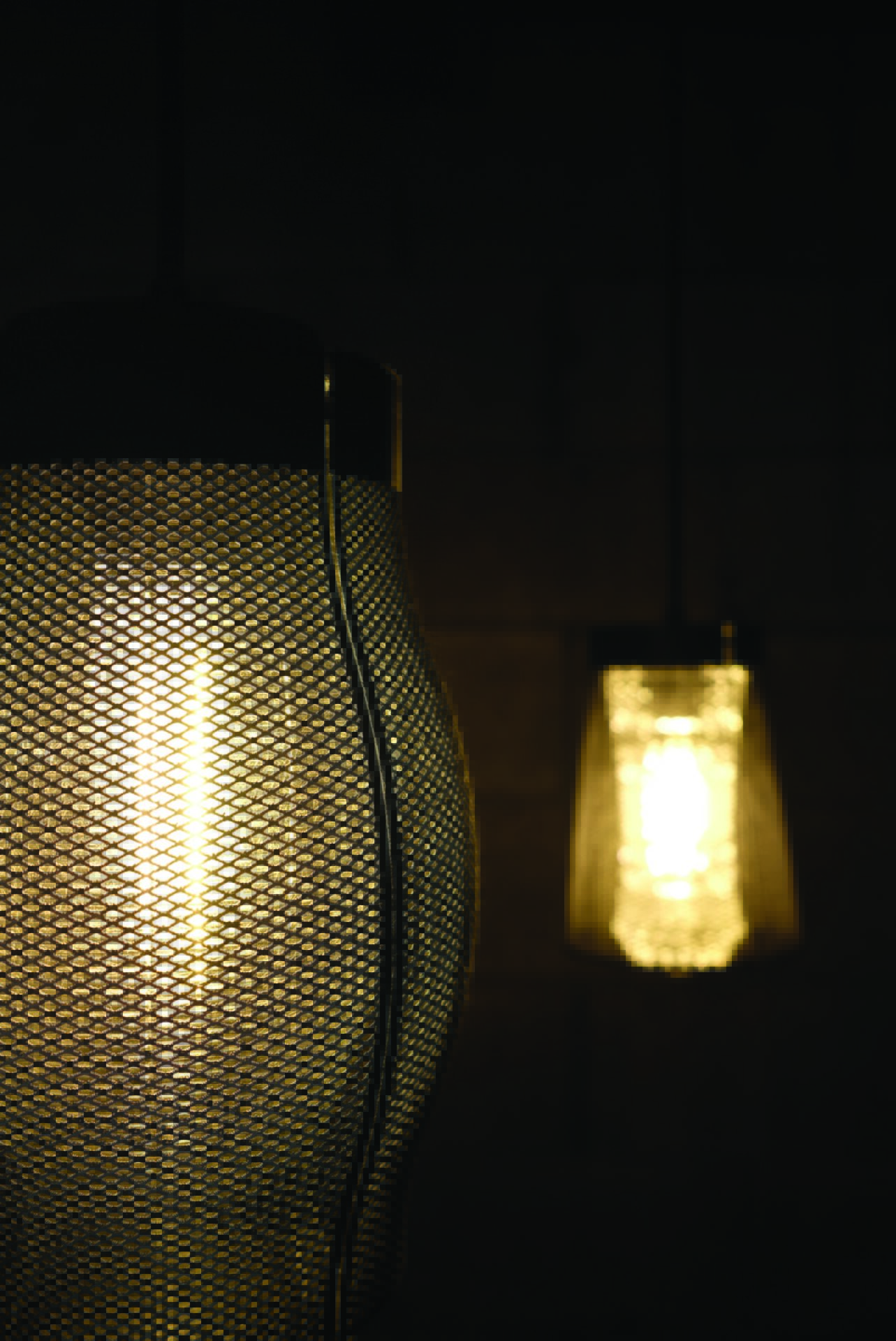 Two suspended lights.