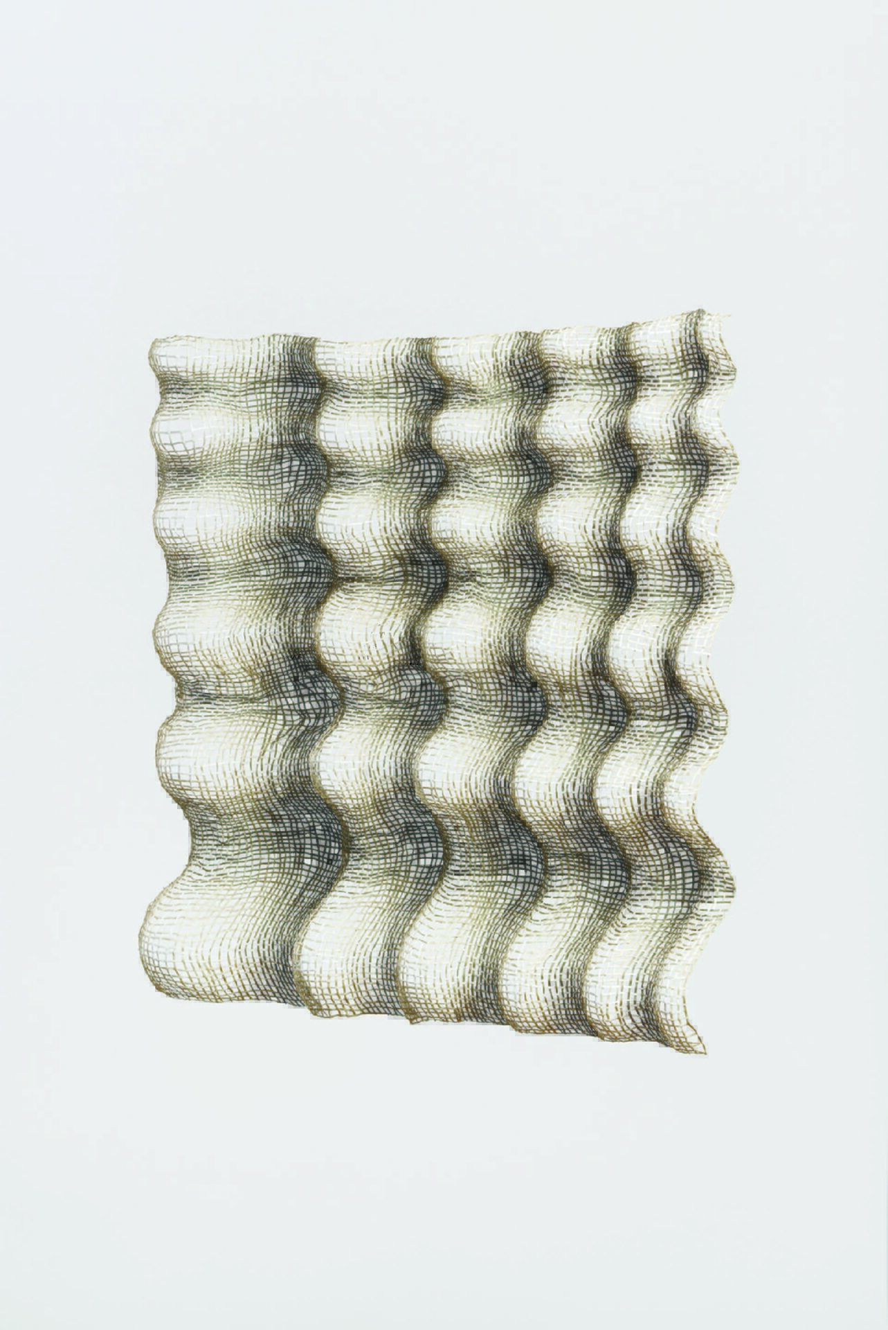 Square waffle-like lattice sheet with raised grid texture and warm gold-to-ivory gradient, on white.