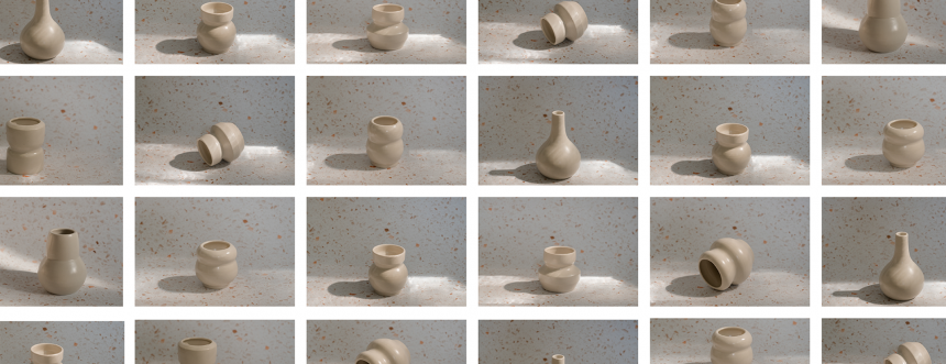 Collage of images of pottery