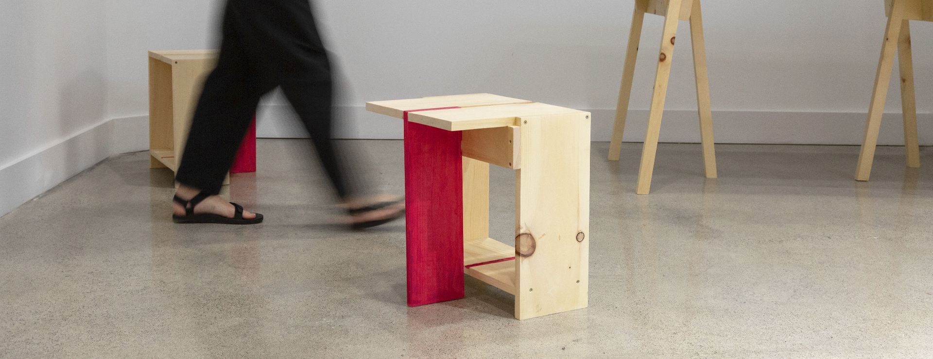 Design with’s furniture line highlighting their easy to build stool.