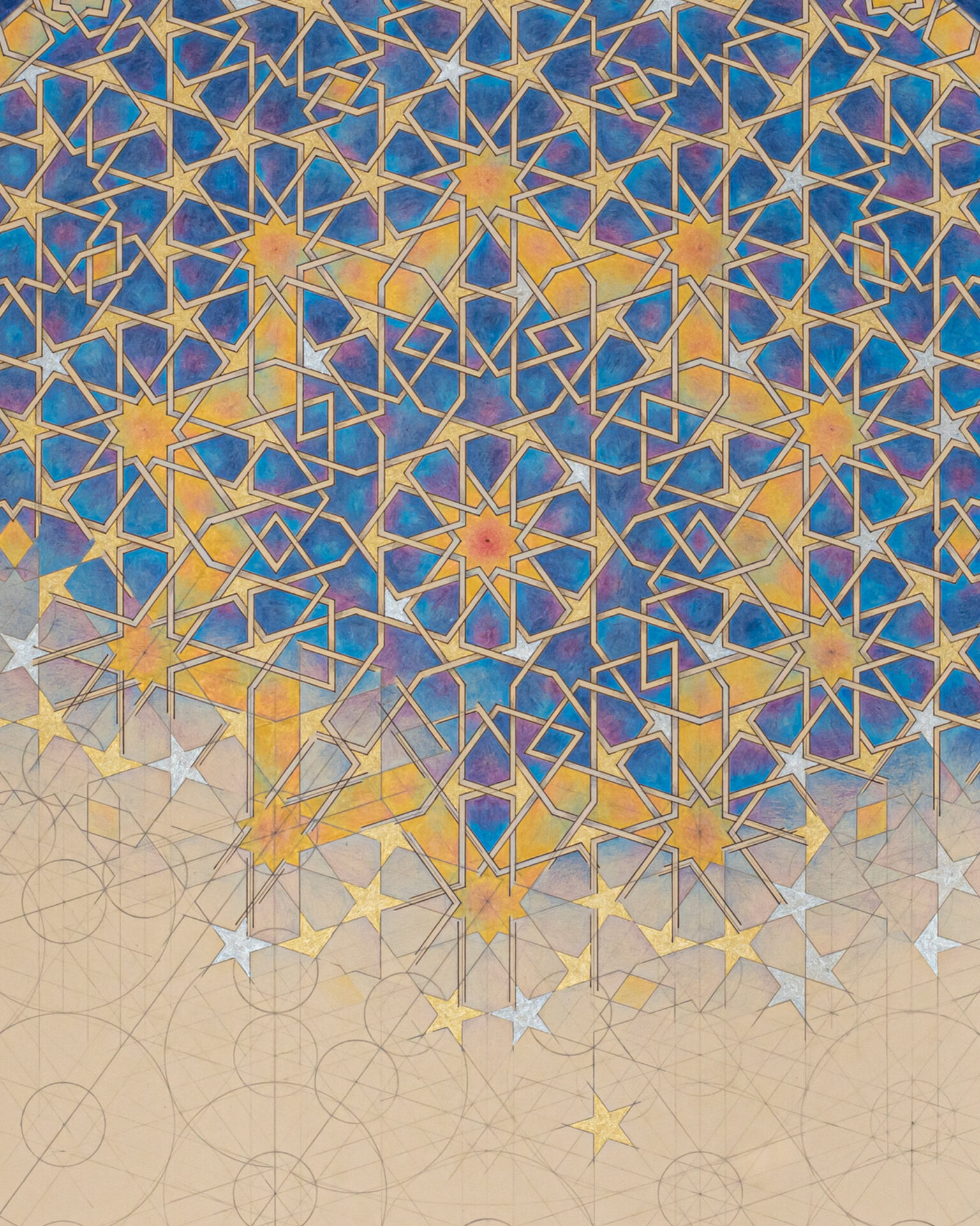 Intricate geometric painting