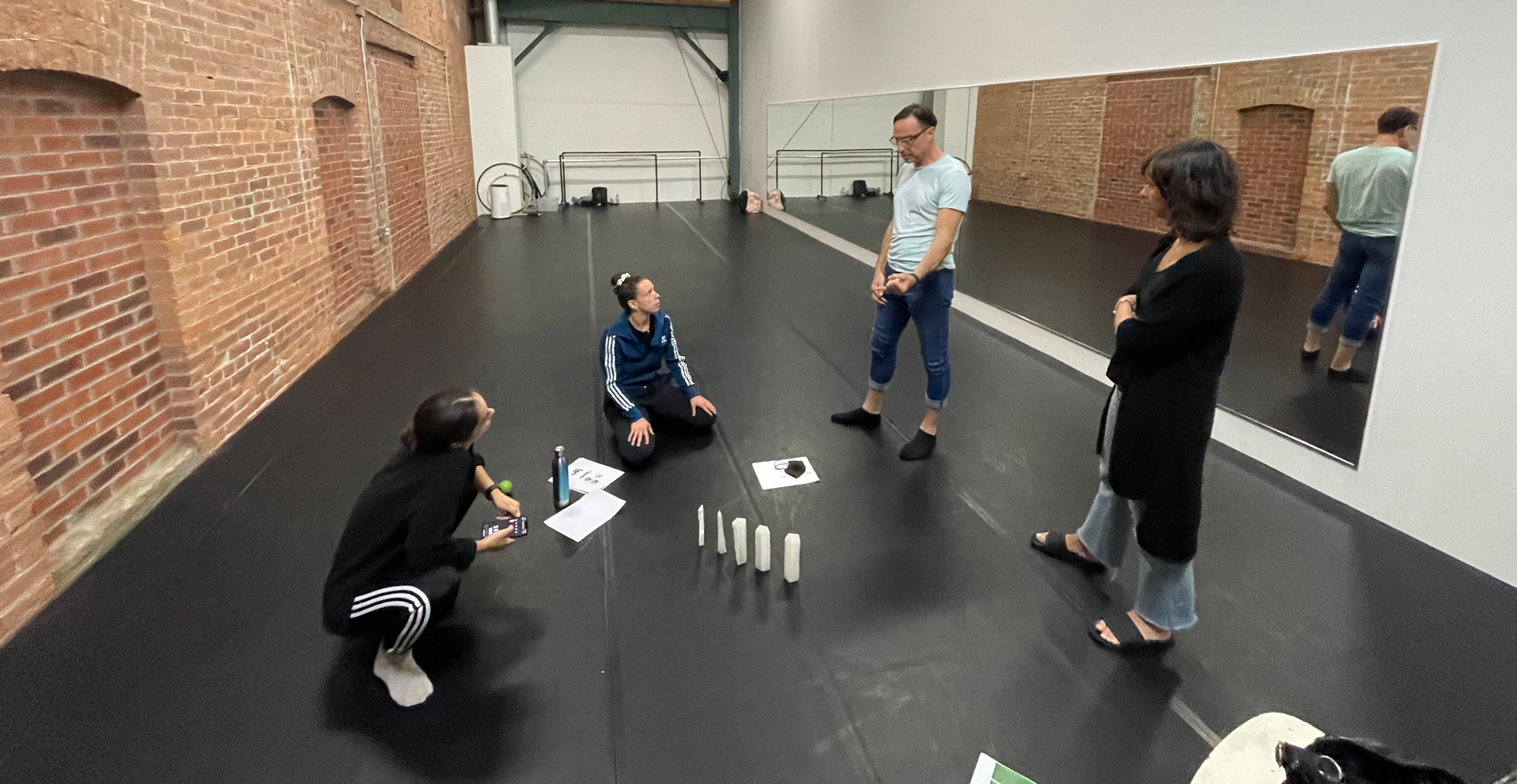 Dancers and choreographer workshop in studio