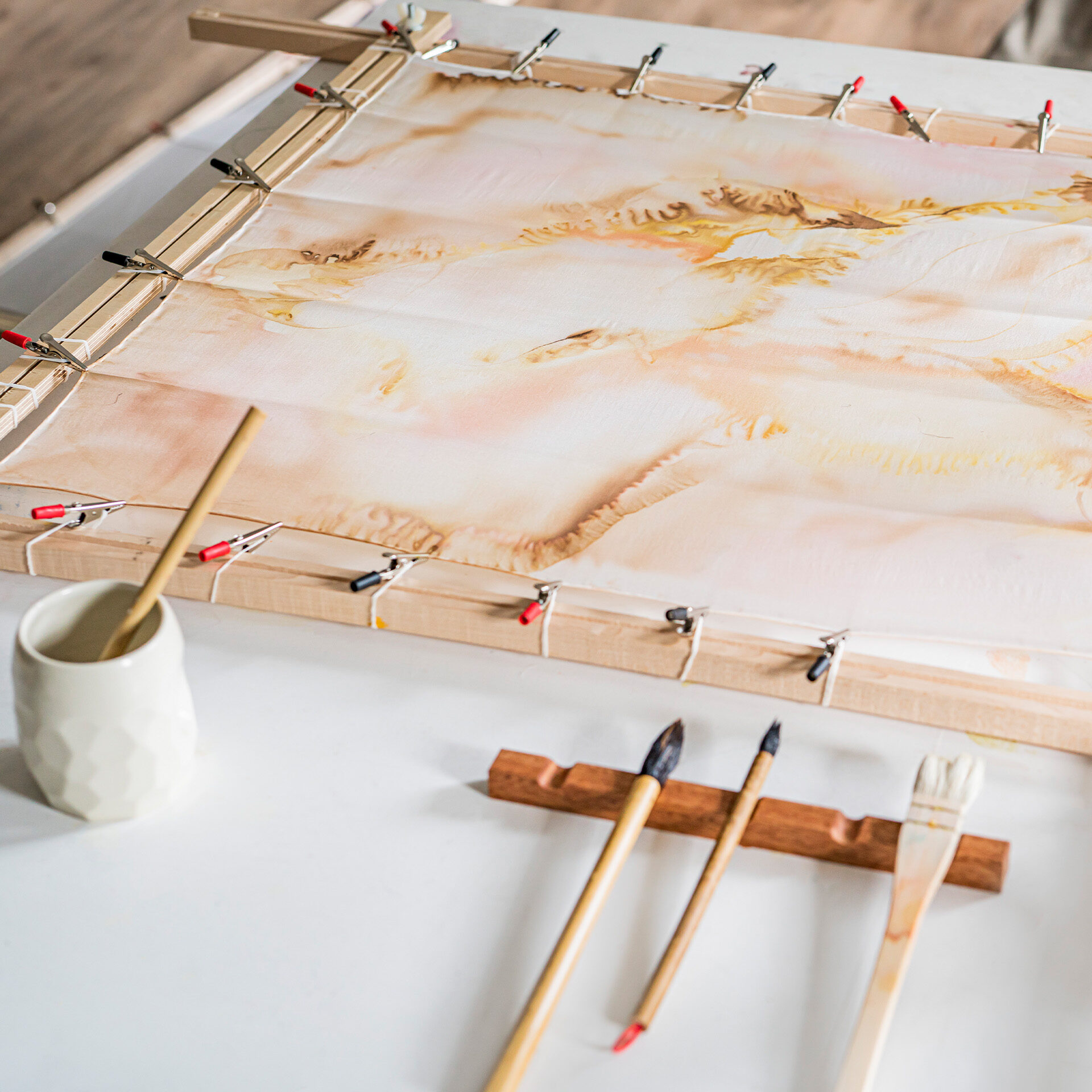 Silk painting process