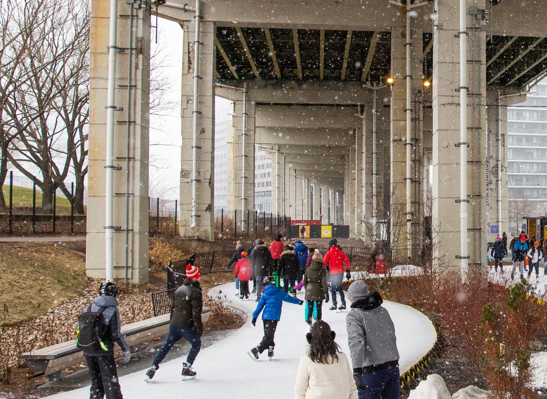 Ice Skating on the Skate Trail below the Gardiner