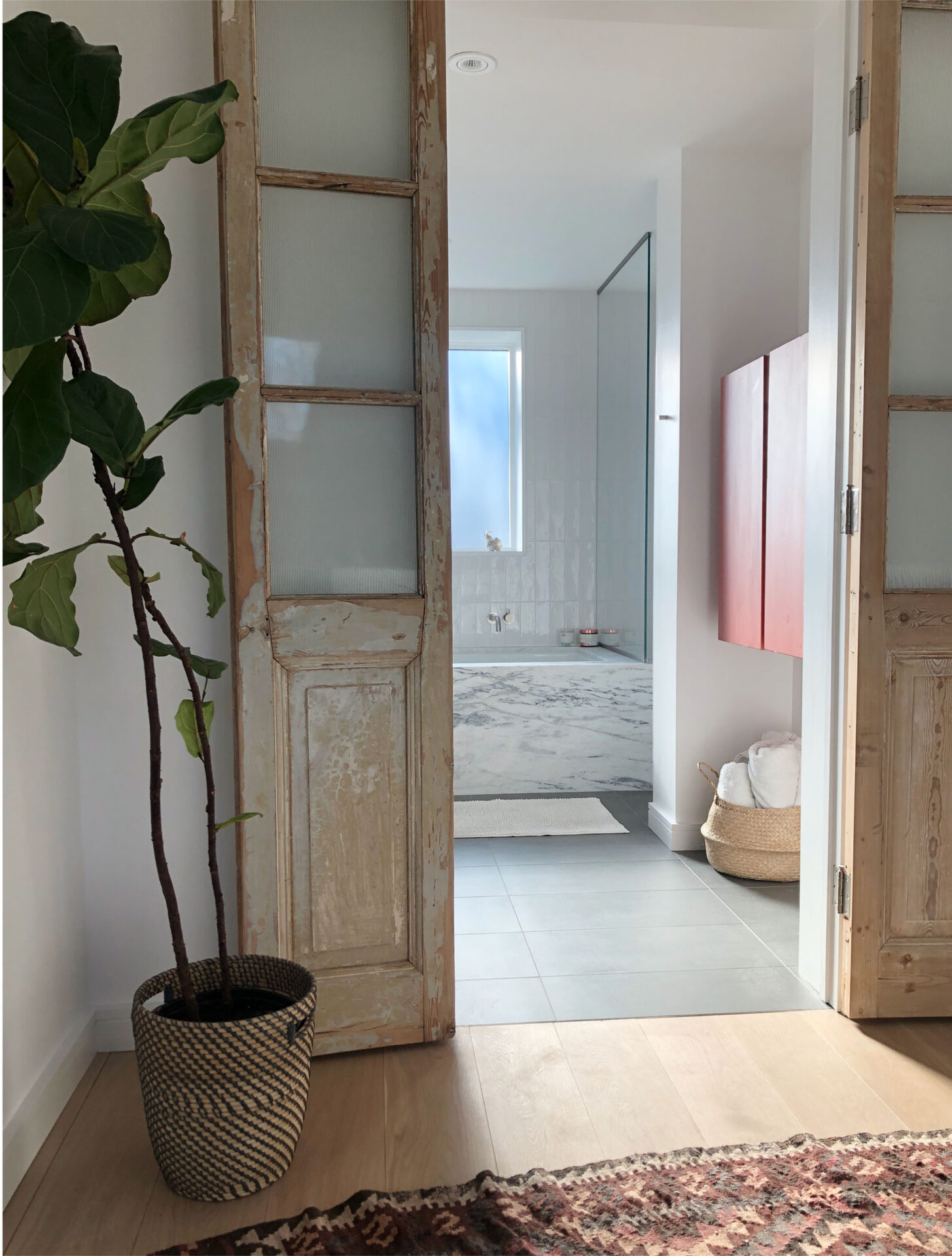 Photo of salvaged and reused wooden doors