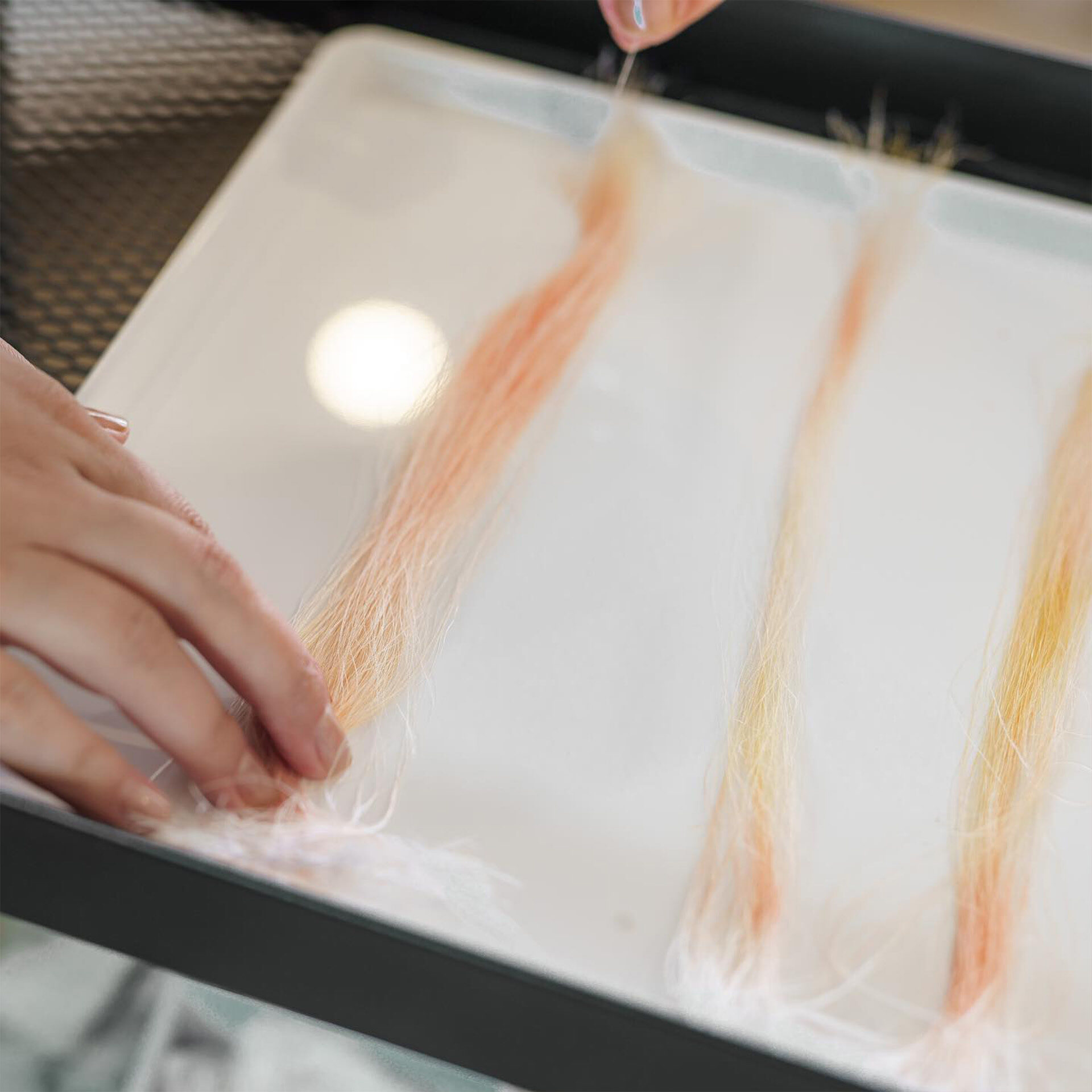 Painted silk threads