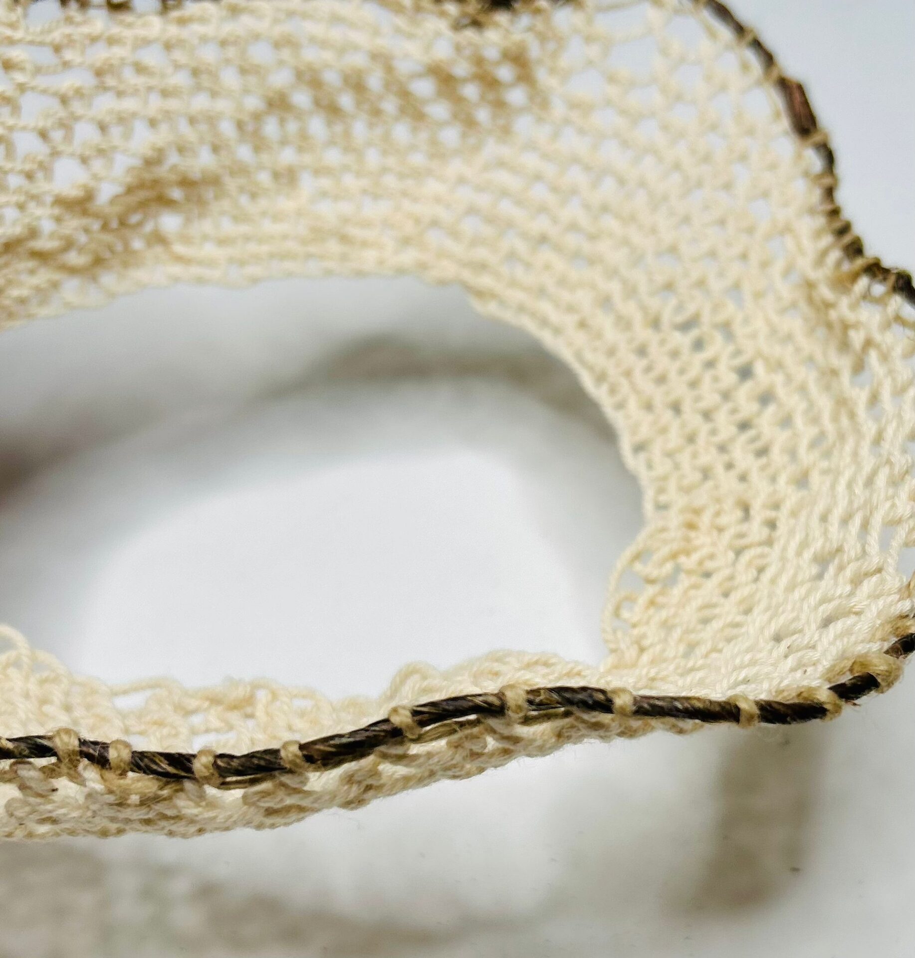 Woven yarn and wire sculpture
